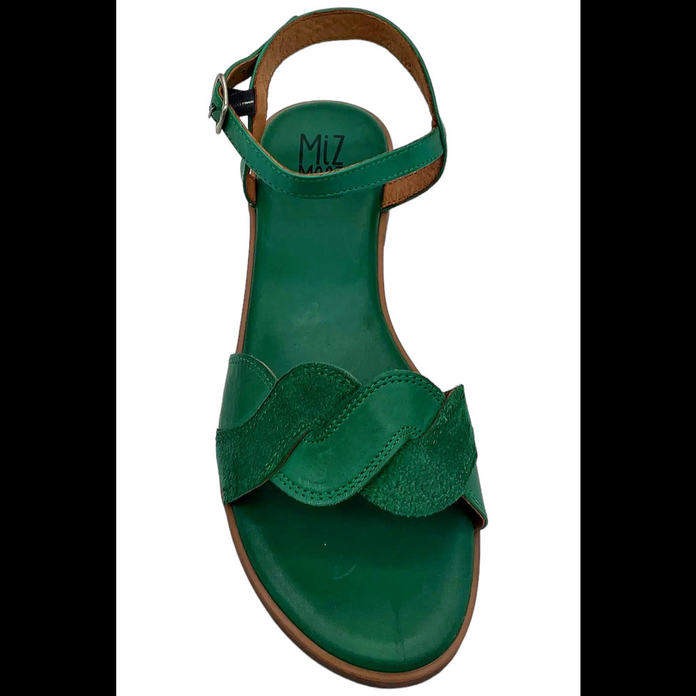 Miz Mooz Women's Leather Ankle Strap Sandals Lakelyn Emerald - Medium - Picture 2 of 3